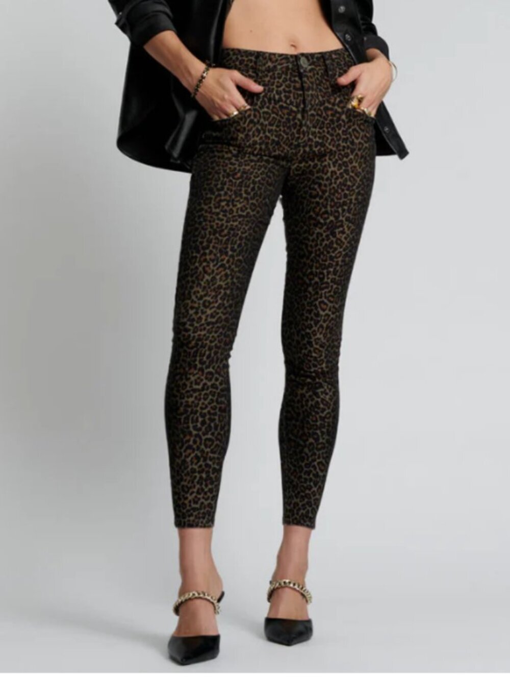NWT One Teaspoon Preachers High Waist Skinny Stretch Denim Jean Leopard 31